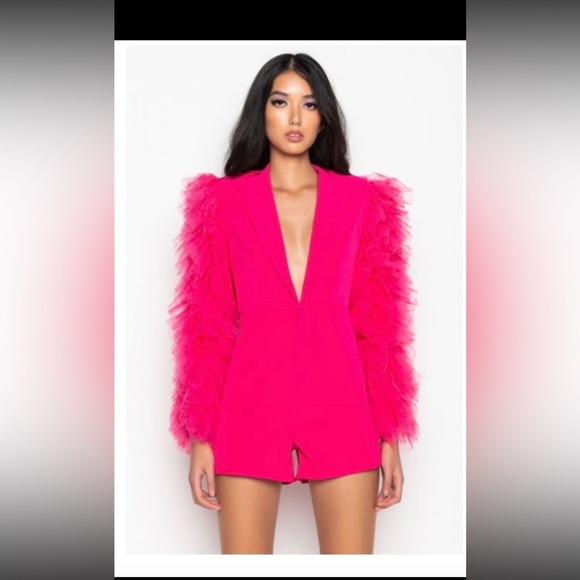 Pink Ruffle Sleeve Romper - Picture 1 of 1